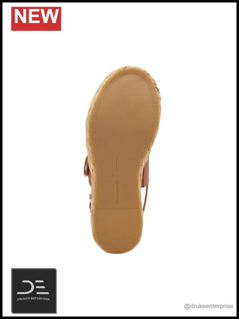 Tan Embossed Leather Platform Slingback Wedge Sandals Women's